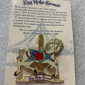 Disney Pin Attractions DLR Cast Carrousel Horse RARE 3D Slider LE 3000